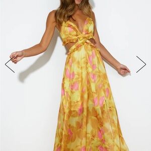 Hello Molly Dress: LUXE RESORT STYLE MAXI DRESS YELLOW